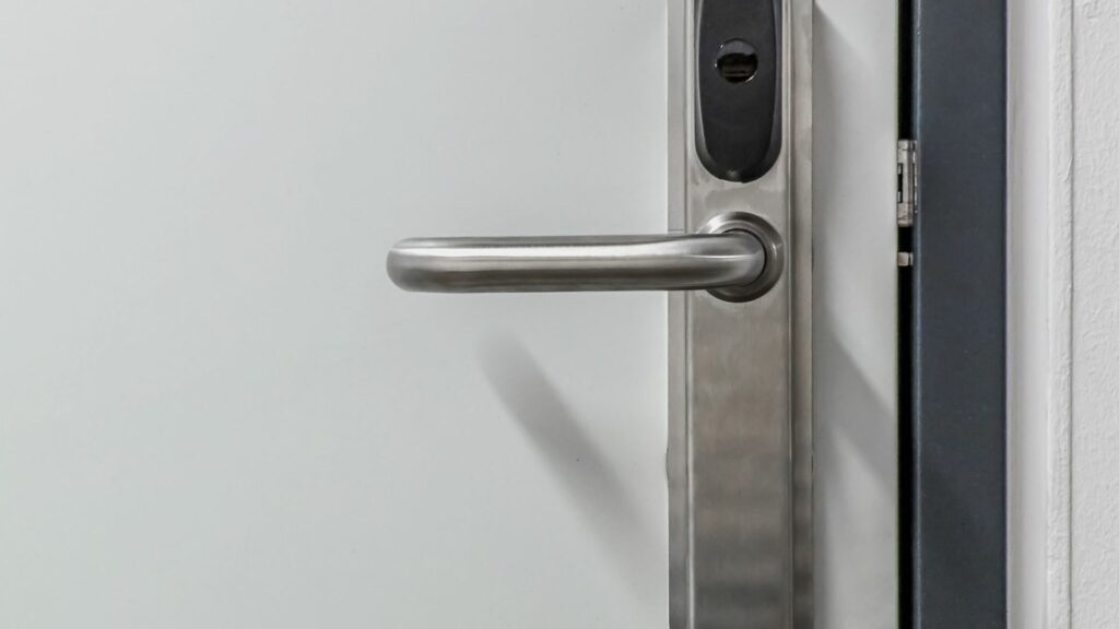 One of the best locks for homes in brushed silver 