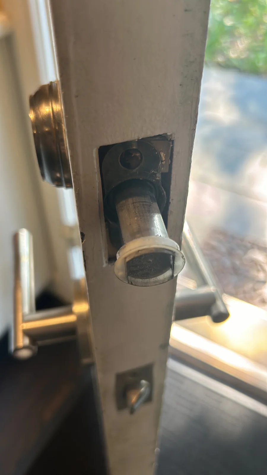 garage entry locks and door hardware during inspection, real company service photo 3
