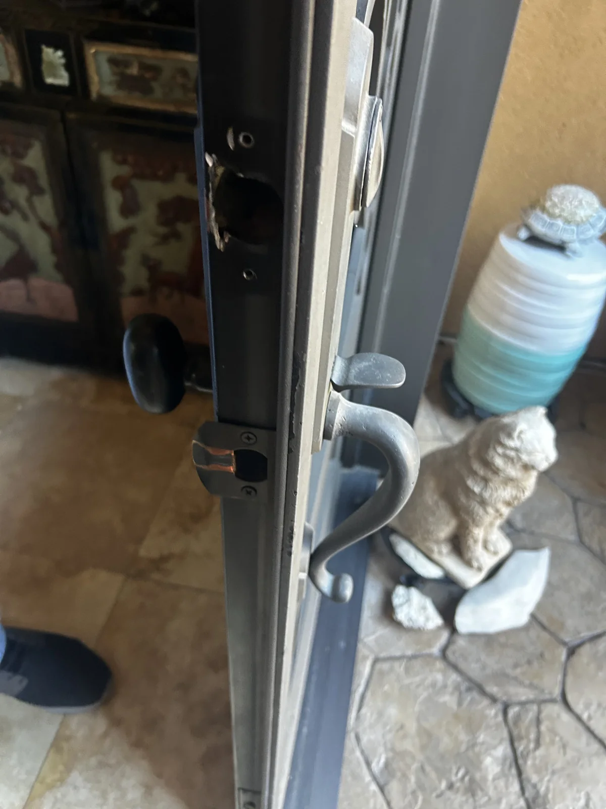 garage entry locks and door hardware during inspection, real company service photo 2